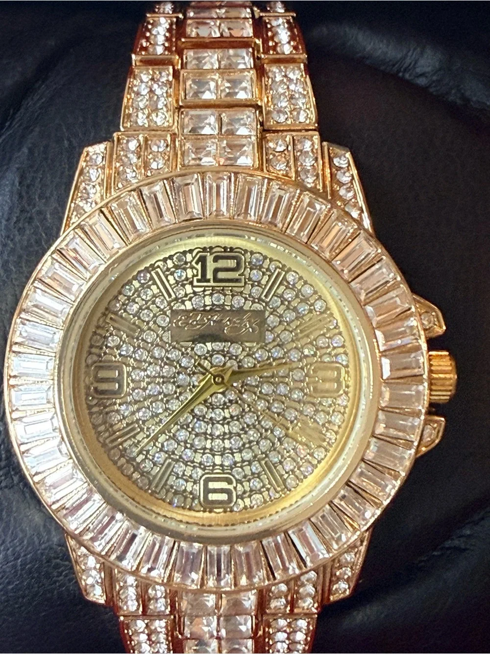 Ed Hardy Gold Crystal-Accented Women's Bracelet Watch